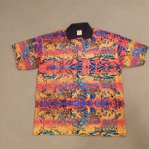 Wacky Australian Tjapukai print Polo shirt